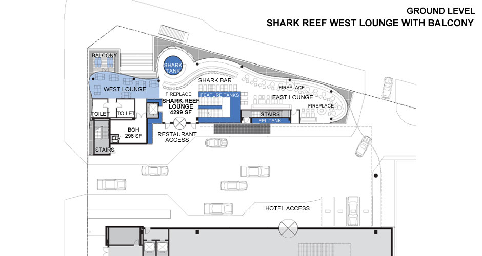 Shark Reef Lounge West  Floor Plan